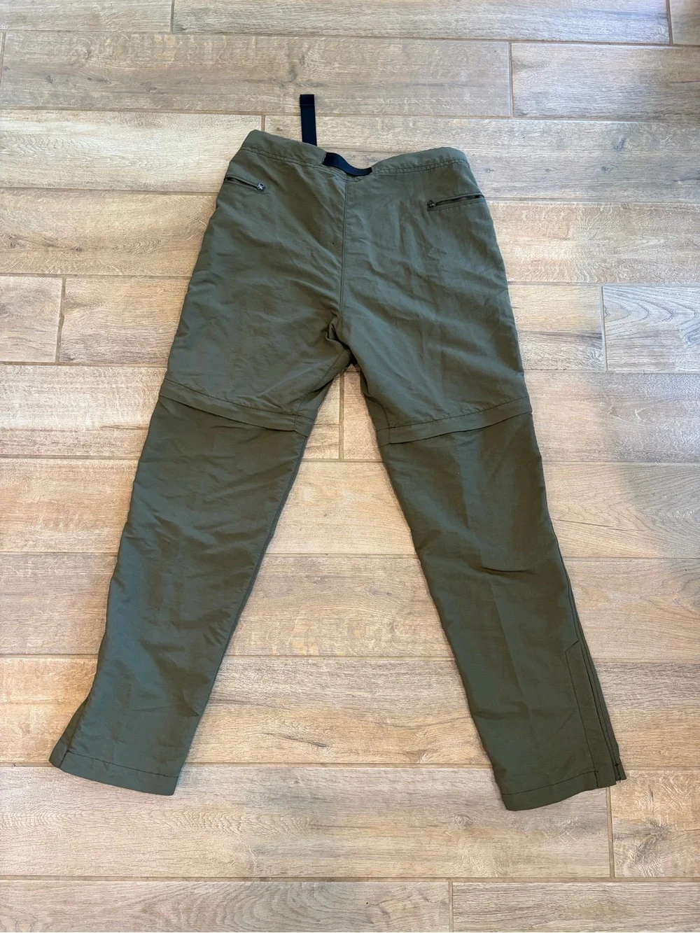 The North Face Mens Hiking Pants Olive Green 32 Convertible Belted Outdoor